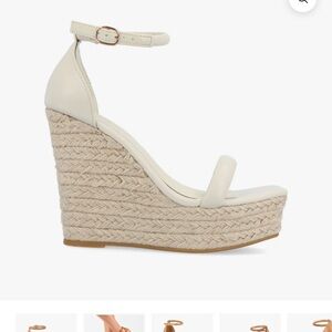 Journee Collection Cream Espadrille Wedges
